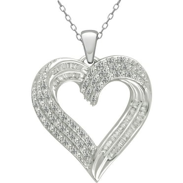Twinkling Heart Waterdrop Stone Necklace Women Sterling Silver Necklace
